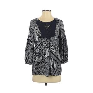 ADRIANNA PAPELL Lightweight Pullover Crochet Bodice Blouse Size Small